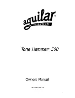 Aguilar Tone Hammer 500 Owner'S Manual preview