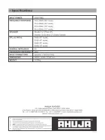 Предварительный просмотр 8 страницы Ahuja ALA-2400 Operation Manual