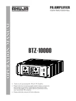 Ahuja BTZ-10000 Operation Manual preview