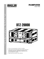 Ahuja BTZ-20000 Operation Manual preview