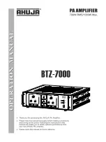 Предварительный просмотр 1 страницы Ahuja BTZ-7000 Operation Manual