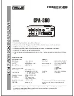 Ahuja CPA-360 Operation Manual preview