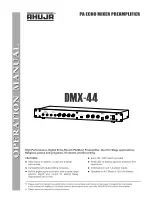 Preview for 1 page of Ahuja DMX-44 Operation Manual