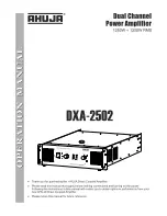 Предварительный просмотр 1 страницы Ahuja DXA-2502 Operation Manual