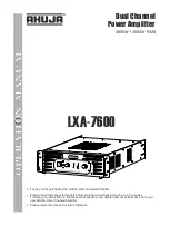 Предварительный просмотр 1 страницы Ahuja LXA-7600 Manual