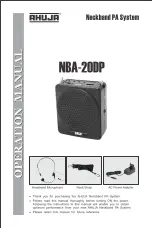 Ahuja NBA-20DP Operation Manual предпросмотр