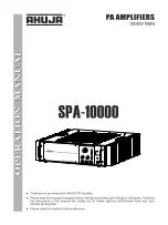 Preview for 1 page of Ahuja SPA-10000 Operation Manual