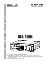 Предварительный просмотр 1 страницы Ahuja UBA-500M Operation Manual