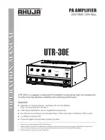 Ahuja UTR-30E Operation Manual preview