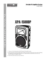 Предварительный просмотр 1 страницы Ahuja XPA-1500DP Operation Manual