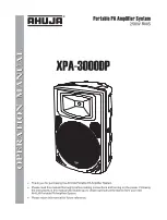 Предварительный просмотр 1 страницы Ahuja XPA-3000DP Operation Manual