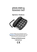 Предварительный просмотр 1 страницы aidapt Big Button Telephone Fixing And Maintenance Instructions