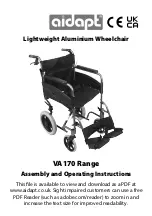 aidapt MXVA170 Assembly And Operating Instructions Manual preview