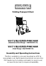 aidapt VA171 Assembly And Operating Instructions Manual preview