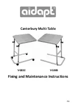 aidapt VG832 Fixing And Maintenance Instructions предпросмотр