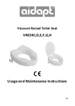 Preview for 1 page of aidapt Viscount Raised Toilet Seat Usage And Maintenance Instructions