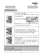 Preview for 21 page of Aigo UM-F158 User Manual