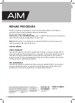 Preview for 12 page of Aim 11 FIN User Manual