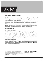 Preview for 14 page of Aim AAF55 User Manual