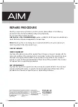 Preview for 14 page of Aim ACC10R User Manual