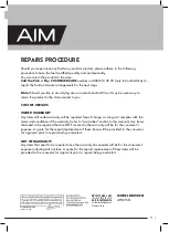 Предварительный просмотр 11 страницы Aim AFH215N User Manual