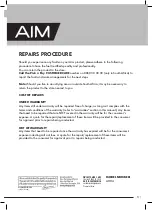 Preview for 9 page of Aim AHH4 User Manual