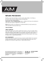 Предварительный просмотр 11 страницы Aim AIM12S User Manual