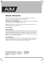 Preview for 8 page of Aim ASP18 User Manual