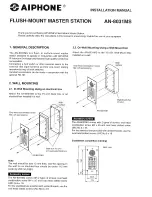 Предварительный просмотр 1 страницы Aiphone AN-8031MS Installation Manual