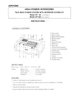 Aiphone AP-10S Instructions preview