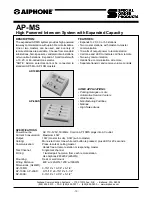 Preview for 1 page of Aiphone AP-MS Specifications