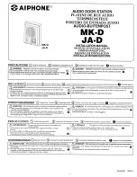 Aiphone AUDIO DOOR STATION JA-D Installation Manual предпросмотр