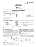 Aiphone CCS-1A Installation & Operation Manual предпросмотр