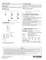 Предварительный просмотр 2 страницы Aiphone CCS-1A Installation & Operation Manual