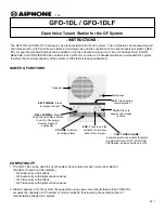 Предварительный просмотр 1 страницы Aiphone GFO-1DL Instructions