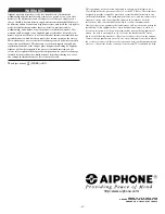 Preview for 47 page of Aiphone GH Series Installation And Operation Manual