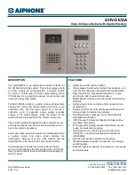 Preview for 1 page of Aiphone GHV-DES/A Specification