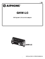 Preview for 1 page of Aiphone GHW-LC Installation And Operation Manual