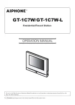 Aiphone GT-1C7W Operation Manual preview