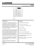 Preview for 1 page of Aiphone GT-MK Info Sheet