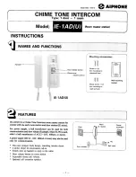 Aiphone IE-1AD(U) Instructions предпросмотр