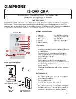 Aiphone IS-DVF-2RA Instructions предпросмотр