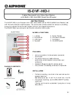 Preview for 1 page of Aiphone IS-DVF-HID-I Instructions