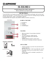 Предварительный просмотр 1 страницы Aiphone IS-SS-HID-I Instruction For Use & Installation Instructions