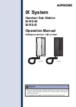 Aiphone IX SERIES Operation Manual preview