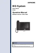 Aiphone IXG System Operation Manual предпросмотр