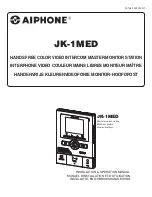 Предварительный просмотр 1 страницы Aiphone JK-1MED Installation And Operation Manual