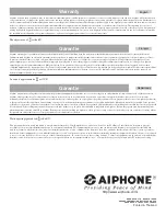 Предварительный просмотр 17 страницы Aiphone JK-1MED Installation And Operation Manual