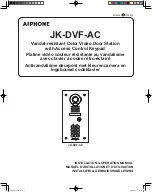 Aiphone JK-DVF-AC Installation & Operation Manual предпросмотр