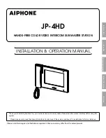 Предварительный просмотр 1 страницы Aiphone JP-4HD Installation & Operation Manual